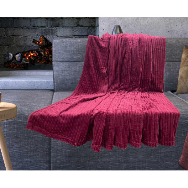 ΚΟΥΒΕΡΤΑ CORAL FLEECE  ΚΟΤΛΕ ΜΠΟΡΝΤΩ 200X220 LINEAHOME LH2018154-2