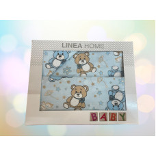 ΣΕΤ 3 ΤΜΧ ΣΕΝΤΟΝΙΑ ΚΟΥΝΙΑΣ TEDDY STAR  ΓΑΛΑΖΙΟ (2)120Χ160 + (1)0,35Χ0,45 LINEAHOME LH2051080