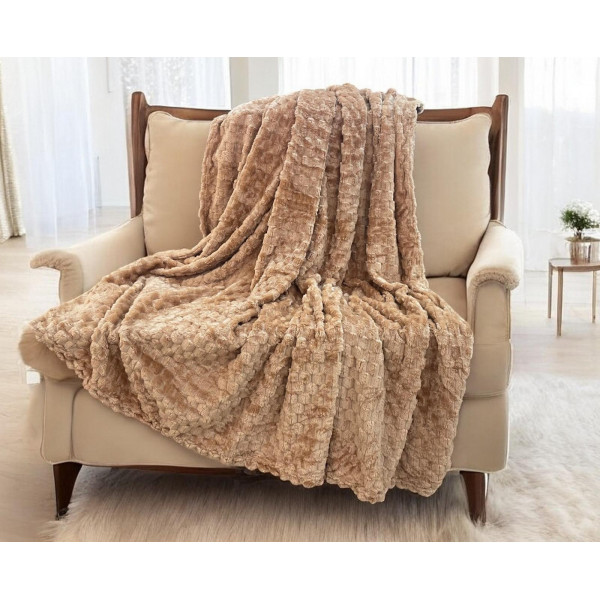 ΚΟΥΒΕΡΤΑ CORAL FLEECE IGLOO ΜΠΕΖ 160X220 LINEAHOME LH2018176-1