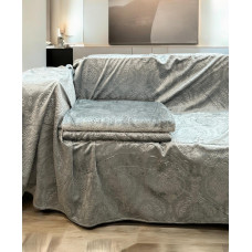 Αντιολισθητικό ριχτάρι βελούρ  μπαρόκ γκρι μεμονωμένα 180Χ320 LINEAHOME LH2021860-4