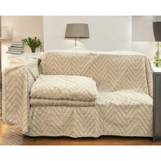 Αντιολισθητικό ριχτάρι γούνινο  zic zac μπεζ μεμονωμένα 180Χ300 LINEAHOME LH2021866-7