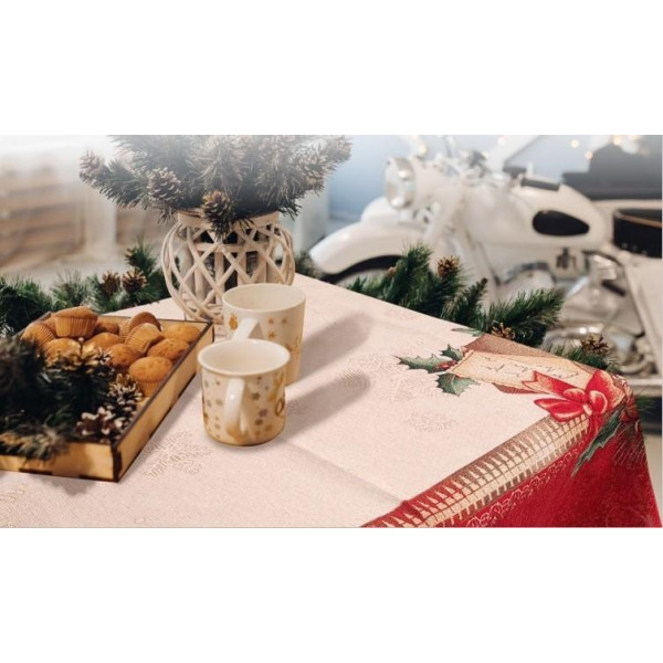 ΧΡΙΣΤΟΥΓΕΝΝΙΑΤΙΚΟ ΤΡΑΠΕΖΟΜΑΝΤΗΛΟ ΣΤΟΦΑ ΙΣΠΑΝΙΑΣ  XMAS CARD ΑΠΟ 140X140 LINEAHOME LH2037278-1