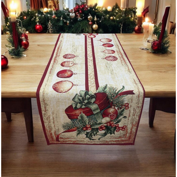 ΧΡΙΣΤΟΥΓΕΝΝΙΑΤΙΚΗ ΤΡΑΒΕΡΣΑ ΣΤΟΦΑ ΙΣΠΑΝΙΑΣ NOEL CIRE  ΑΠΟ 45Χ140 LINEAHOME LH2425102-2