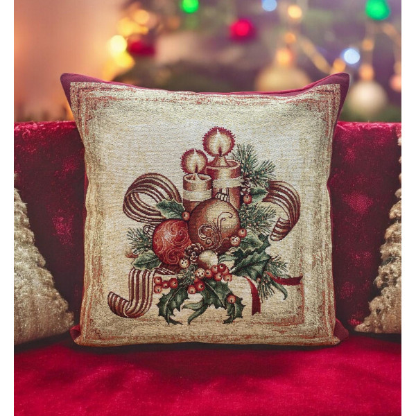 ΧΡΙΣΤΟΥΓΕΝΝΙΑΤΙΚΗ ΜΑΞΙΛΑΡΟΘΗΚΗ ΣΤΟΦΑ ΙΣΠΑΝΙΑΣ   NOEL CIRE  45Χ45 LINEAHOME LH2425107