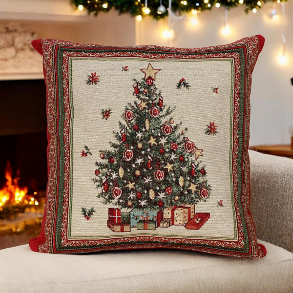 ΧΡΙΣΤΟΥΓΕΝΝΙΑΤΙΚΗ ΜΑΞΙΛΑΡΟΘΗΚΗ ΣΤΟΦΑ ΙΣΠΑΝΙΑΣ  TREE 45Χ45 45X45 LINEAHOME LH2025125-2