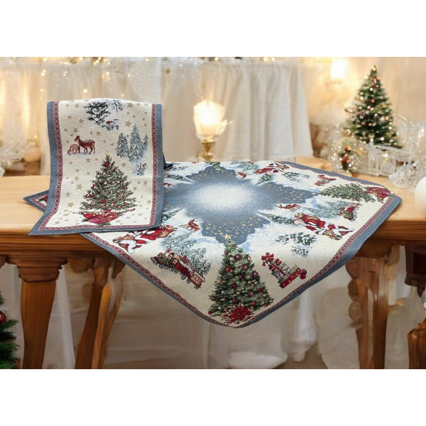 ΧΡΙΣΤΟΥΓΕΝΙΑΤΙΚΟ ΣΕΤ ΣΤΟΦΑ ΙΣΠΑΝΙΑΣ  WHITE TREE  ΑΠΟ (1)140Χ140 + (1)100Χ100 + (1) 40Χ100 + (2) 40Χ40 LINEAHOME LH2425106-1