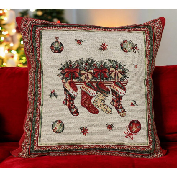 ΧΡΙΣΤΟΥΓΕΝΝΙΑΤΙΚΗ ΜΑΞΙΛΑΡΟΘΗΚΗ STOCKINGS 45Χ45 LINEAHOME LH2022042-2