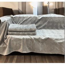 Αντιολισθητικό ριχτάρι βελούρ  vendome γκρι μεμονωμένα 180Χ300 LINEAHOME LH2024187-3