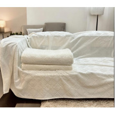 Αντιολισθητικό ριχτάρι βελούρ  σετ 3τμχ. vendome εκρού LINEAHOME LH2024182