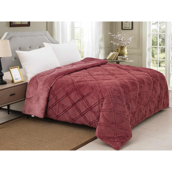 ΚΟΥΒΕΡΤΟΠΑΠΛΩΜΑ ΓΟΥΝΙΝΟ DIAMOND ΣΑΠΙΟ ΜΗΛΟ ΥΠΕΡΔΙΠΛΟ 220X240 LINEAHOME LH2010843-2