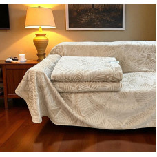 Αντιολισθητικό ριχτάρι βελούρ  σετ 3τμχ. LINEAR μπεζ LINEAHOME LH2025553