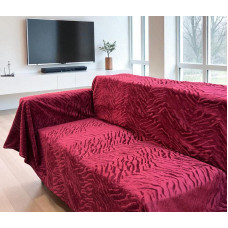 Αντιολισθητικό ριχτάρι βελούρ  σετ 3τμχ. flame μπορντω LINEAHOME LH2025557-1