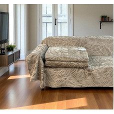 Αντιολισθητικό ριχτάρι βελούρ LINEAR μόκα μεμονωμένα 180x160 LINEAHOME LH2024191-1