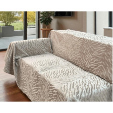 Αντιολισθητικό ριχτάρι βελούρ flame σκούρο μπεζ μεμονωμένο 180x240 LINEAHOME LH2024196-2