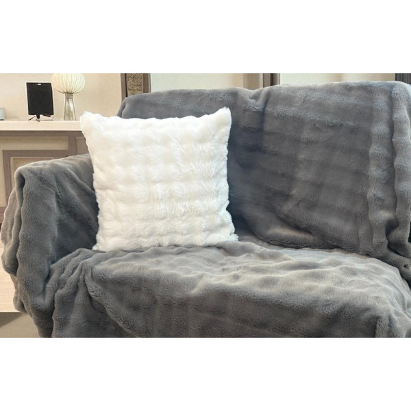 Αντιολισθητικό ριχτάρι rabbit fur  σετ 3τμχ. γκρι 180Χ160 +180Χ240 +180X300 LINEAHOME LH2025042-1