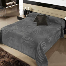 ΚΟΥΒΕΡΤΑ ΑΝΑΓΛΥΦΗ  ΒΕΛΟΥΤΕ SPIN SILK TOUCΗ ΓΚΡΙ ΣΚΟΥΡΟ ΜΟΝΗ 160Χ220 160X220 LINEAHOME LH2018282-1