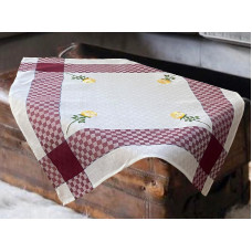 ΤΡΑΠΕΖΟΜΑΝΤΗΛΟ ΛΙΝΟ ΖΑΚΑΡ  ΜΕ ΚΕΝΤΗΜΑ  ROSE 5580 ΜΠΟΡΝΤΩ 140Χ220 LINEAHOME LH2031152-2