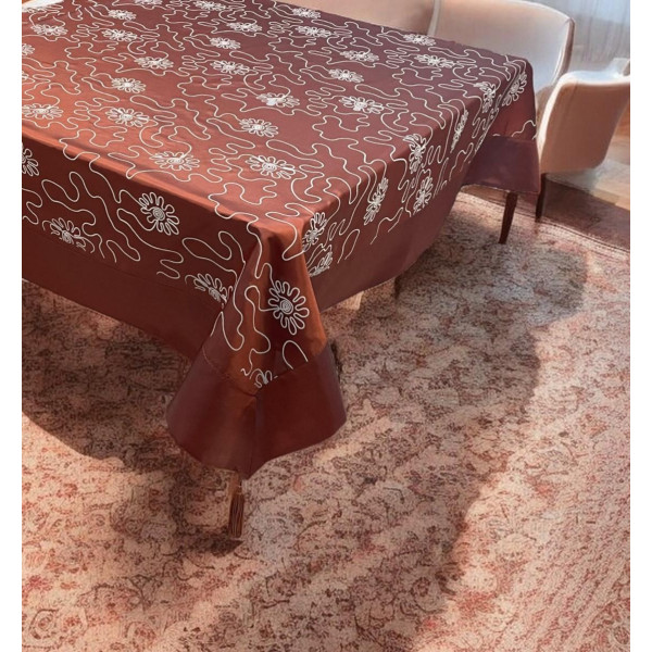ΤΡΑΠΕΖΟΜΑΝΤΗΛΟ  ΣΑΤΙΝΕ ΖΑΚΑΡ ΜΕ ΦΑΣΑ PUZZLE 140X180 LINEAHOME LH2037024
