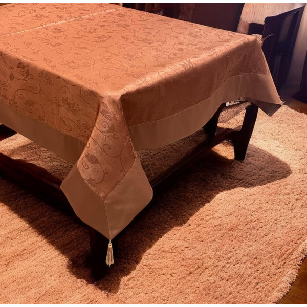 ΤΡΑΠΕΖΟΜΑΝΤΗΛΟ  ΣΑΤΙΝΕ ΖΑΚΑΡ ΜΕ ΦΑΣΑ CEYLAN 140X180 LINEAHOME LH2037025