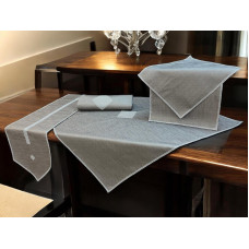 ΚΑΡΕ ΣΕΤ 5ΤΜΧ ΔΕΡΜΑ & ΣΤΡΑΣ CHAIN ELEPHANT ΤΡΑΠΕΖΟΚΑΡΕ 120Χ120 ΚΑΡΕ 100Χ100 ΤΡΑΒΕΡΣΑ 40Χ160 Π LINEAHOME LH2025126-1