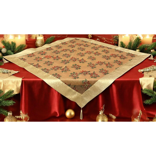 ΧΡΙΣΤΟΥΓΕΝΝΙΑΤΙΚΟ ΤΡΑΠΕΖΟΚΑΡΕ 114Χ114  ΑΛΕΞΑΝΔΡΙΝΟ LINEAHOME LH2025092-1