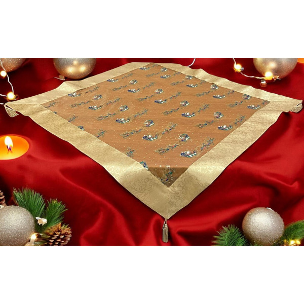 ΧΡΙΣΤΟΥΓΕΝΝΙΑΤΙΚΟ ΤΡΑΠΕΖΟΚΑΡΕ 114Χ114  SNOW GOLD LINEAHOME LH2025093-1