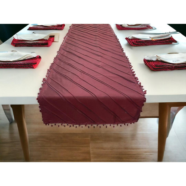 ΧΡΙΣΤΟΥΓΕΝΝΙΑΤΙΚΟ ΡΑΝΕΡ ΤΑΦΤΑΣ 50Χ170 ΜΠΟΡΝΤΩ ΜΕ ΚΡΥΣΤΑΛΛΑΚΙΑ LINEAHOME LH2025095-1