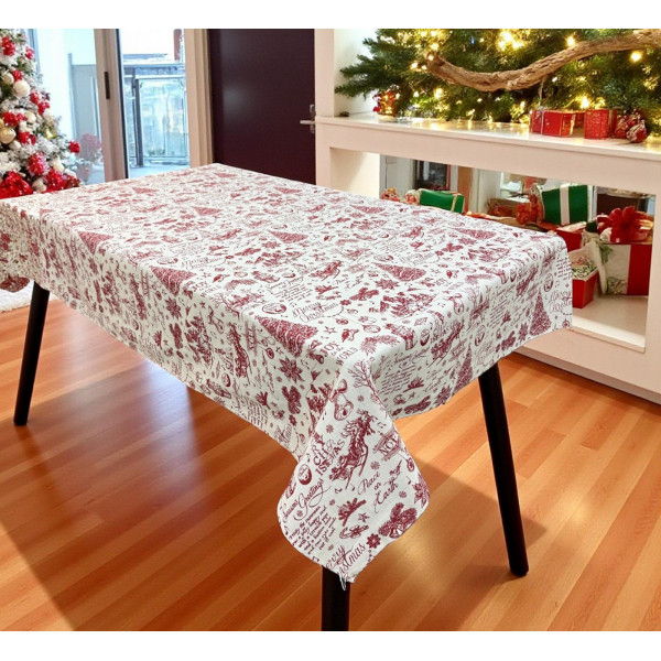 ΧΡΙΣΤΟΥΓΕΝΝΙΑΤΙΚΟ ΤΡΑΠΕΖΟΜΑΝΤΗΛΟ ΛΙΝΟ RED TREE LINEAHOME LH2025978