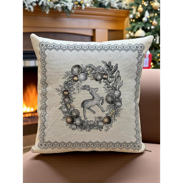 ΧΡΙΣΤΟΥΓΕΝΝΙΑΤΙΚΗ ΜΑΞΙΛΑΡΟΘΗΚΗ  TINSEL DE ΑΣΗΜΙ 45Χ45 LINEAHOME LH2025992-2