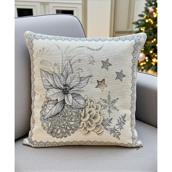 ΧΡΙΣΤΟΥΓΕΝΝΙΑΤΙΚΗ ΜΑΞΙΛΑΡΟΘΗΚΗ  TINSEL AL ΑΣΗΜΙ 45Χ45 LINEAHOME LH2025995-1