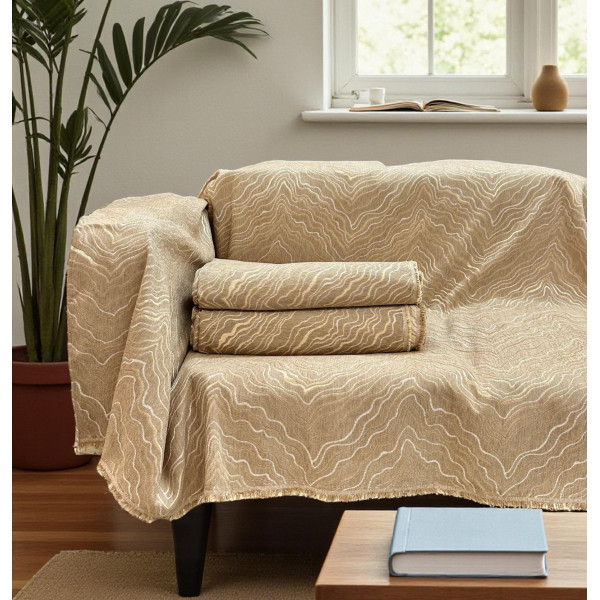 ΡΙΧΤΑΡΙ ΣΕΝΙΛ ΣΕΤ 3ΤΜΧ ΣΕΝΙΛ VOLCAN ΜΠΕΖ 180Χ160+180Χ240+180Χ300 LINEAHOME LH2025311