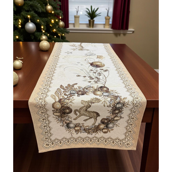 ΧΡΙΣΤΟΥΓΕΝΝΙΑΤΙΚΗ ΤΡΑΒΕΡΣΑ  ΣΤΟΦΑ ΙΣΠΑΝΙΑΣ TINSEL ΧΡΥΣΑΦΙ LINEAHOME LH2025935