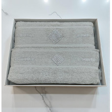 ΣΕΤ ΠΕΤΣΕΤΕΣ 2ΤΜΧ ΜΕ ΣΤΡΑΣ DIAMOND ΓΚΡΙ ΣΕ ΚΟΥΤΙ 50Χ90+70Χ140 LINEAHOME LH2025117-1