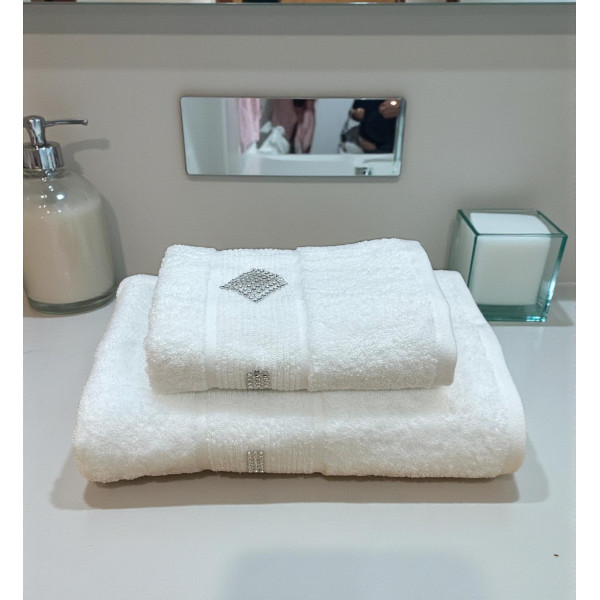 ΣΕΤ ΠΕΤΣΕΤΕΣ 2ΤΜΧ ΜΕ ΣΤΡΑΣ DIAMOND ΛΕΥΚΟ ΣΕ ΚΟΥΤΙ 50Χ90+70Χ140 LINEAHOME LH2025130-1