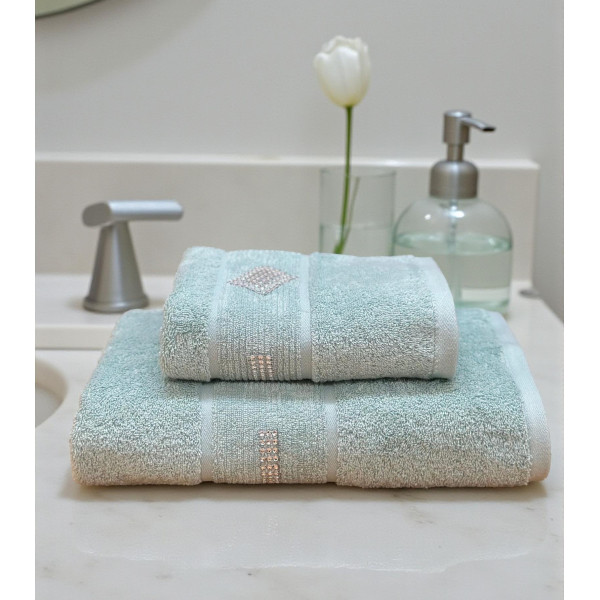 ΣΕΤ ΠΕΤΣΕΤΕΣ 2ΤΜΧ ΜΕ ΣΤΡΑΣ DIAMOND ΜΕΝΤΑ   ΣΕ ΚΟΥΤΙ 50Χ90+70Χ140 LINEAHOME LH2025902-1