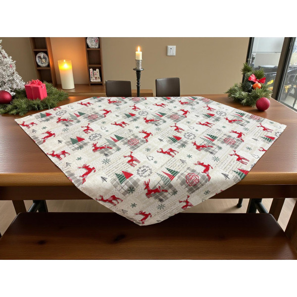 ΧΡΙΣΤΟΥΓΕΝΝΙΑΤΙΚΟ ΚΑΡΕ  ΛΙΝΟ RUDOLPH  100Χ100 LINEAHOME LH2025973