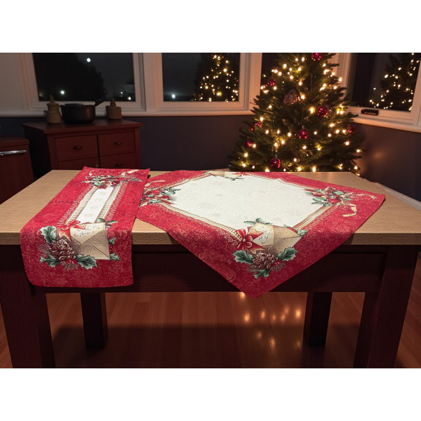 ΧΡΙΣΤΟΥΓΕΝΙΑΤΙΚΟ ΣΕΤ 5TMX ΣΤΟΦΑ ΙΣΠΑΝΙΑΣ XMAS CARD ΑΠΟ LINEAHOME LH2037248-1