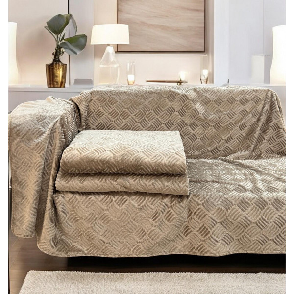 Ριχτάρι βελούρ αντιολισθητικό  rafles μόκα μεμονωμένα 180X160 LINEAHOME LH2025152-1