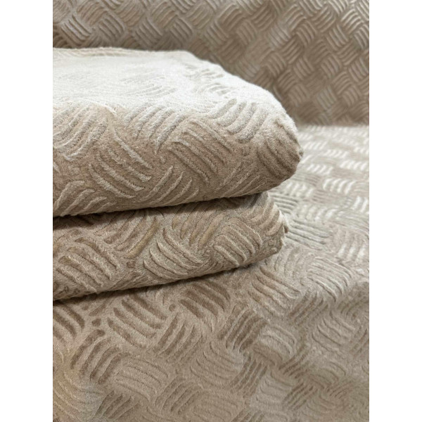 Ριχτάρι βελούρ αντιολισθητικό  rafles σκουρο μπεζ μεμονωμένα 180X320 LINEAHOME LH2025159-4