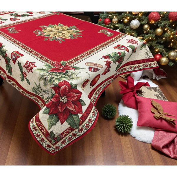 ΧΡΙΣΤΟΥΓΕΝΝΙΑΤΙΚΟ ΤΡΑΠΕΖΟΜΑΝΤΗΛΟ ΑΛΕΞΑΝΔΡΙΝΟ LINEAHOME LH2037048-3