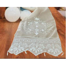 ΤΡΑΒΕΡΣΑ 46Χ170 ΜΕ ΚΕΝΤΗΜΑ ΧΕΙΡΟΣ PURE 100% SILK CRETAN LINEAHOME LH2025002-1