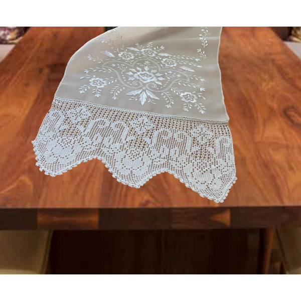 ΤΡΑΒΕΡΣΑ 46Χ170 ΜΕ ΚΕΝΤΗΜΑ ΧΕΙΡΟΣ PURE 100% SILK ROSE LINEAHOME LH2025027-2