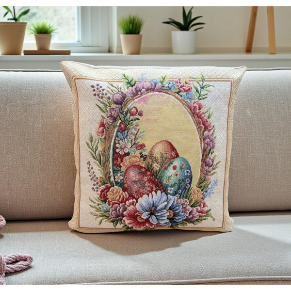 ΜΑΞΙΛΑΡΟΘΗΚΗ ΣΤΟΦΑ ΙΣΠΑΝΙΑΣΠΑΣΧΑΛΙΝΟ  FABERGE 45Χ45 LINEAHOME LH2026417