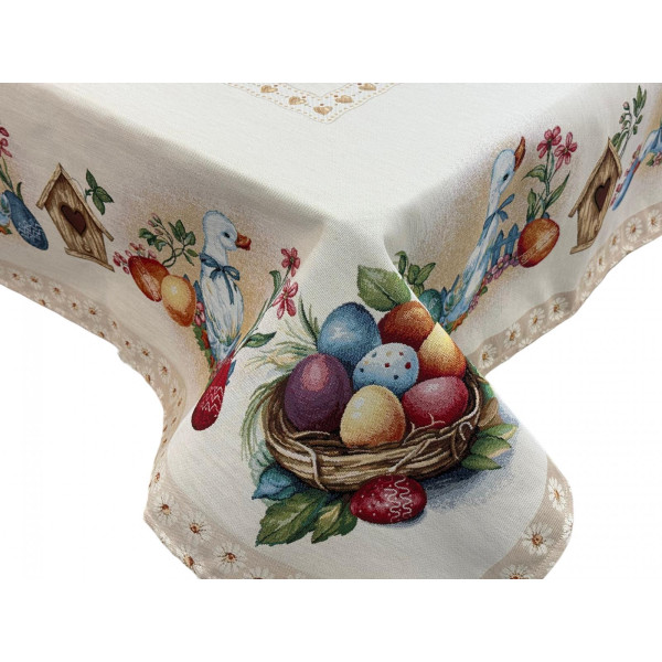 ΤΡΑΠΕΖΟΜΑΝΤΗΛΟ ΣΤΟΦΑ ΙΣΠΑΝΙΑΣ ΠΑΣΧΑΛΙΝΟ DUCK 140Χ140 LINEAHOME LH2026420