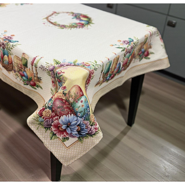 ΤΡΑΠΕΖΟΜΑΝΤΗΛΟ ΣΤΟΦΑ ΙΣΠΑΝΙΑΣ ΠΑΣΧΑΛΙΝΟ EASTERN LIGHT 140Χ140 LINEAHOME LH2026424