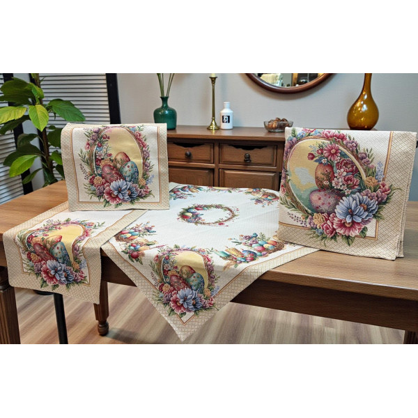 ΣΤΟΦΑ ΙΣΠΑΝΙΑΣ ΠΑΣΧΑΛΙΝΟ EASTERN LIGHTS ΣΕΤ 5ΤΜΧ ΚΑΡΕ 90Χ90 ΤΡΑΠΕΖΟΜΑΝΤΗΛΟ    140Χ140    ΤΡΑΒΕΡΣΑ 4 LINEAHOME LH2026426