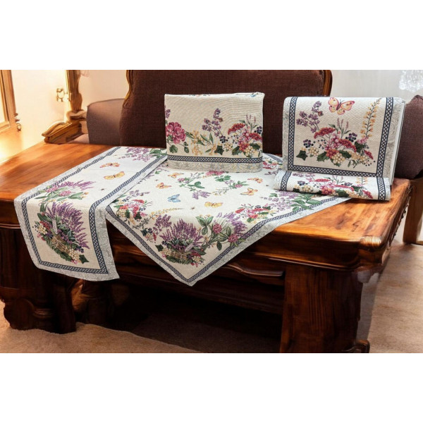 ΣΕΤ 5ΤΜΧ  ΣΤΟΦΑ ΙΣΠΑΝΙΑΣ ΔΑΜΑΣΚΟ LEVANTE ΤΡΑΠ/ΡΕ 140Χ140 ΚΑΡΕ 100Χ100 + ΤΡΑΒΕΡΣΑ  45Χ140 + LINEAHOME LH2025107-2