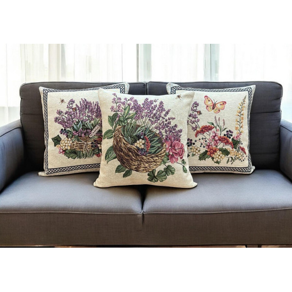 ΜΑΞΙΛΑΡΟΘΗΚΗ  ΣΤΟΦΑ ΙΣΠΑΝΙΑΣ ΔΑΜΑΣΚΟ PAPILION 45Χ45 LINEAHOME LH2025109