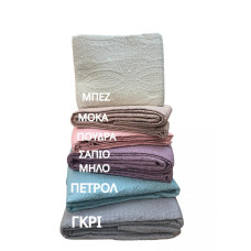 ΣΕΤ ΚΟΥΒΕΡΛΙ ΠΕΤΡΟΛ  ΜΟΝΟΧΟΧΡΩΜΟ 220 × 240 cm + (1 )50 × 70 LINEAHOME LH2026189-2