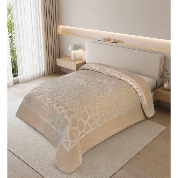 ΚΟΥΒΕΡΤΑ ΑΝΑΓΛΥΦΗ ΒΕΛΟΥΤΕ FORZA SILK TOUCΗ ΜΠΕΖ 160X220 LINEAHOME LH2026348-1